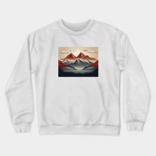 Mountain Fauna Woods Clouds Rocks Since Vintage Crewneck Sweatshirt